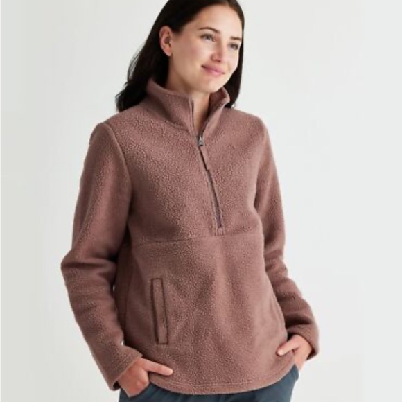 Free Fly Apparel Sweaters - Free Fly Bamboo Sherpa Fleece Half Zip Women's Sweater, Canyon